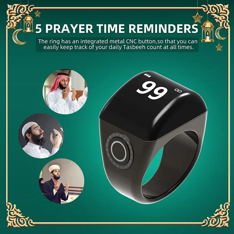 Арабский цифровой подарок Smart Tasbeeh Tasbih Ring Tally Counter Мусульманский Азан Сигнализация