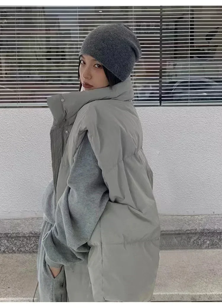 Женский пуховой жилет на молнии без рукавов в Корейском стиле из хлопка Офисная