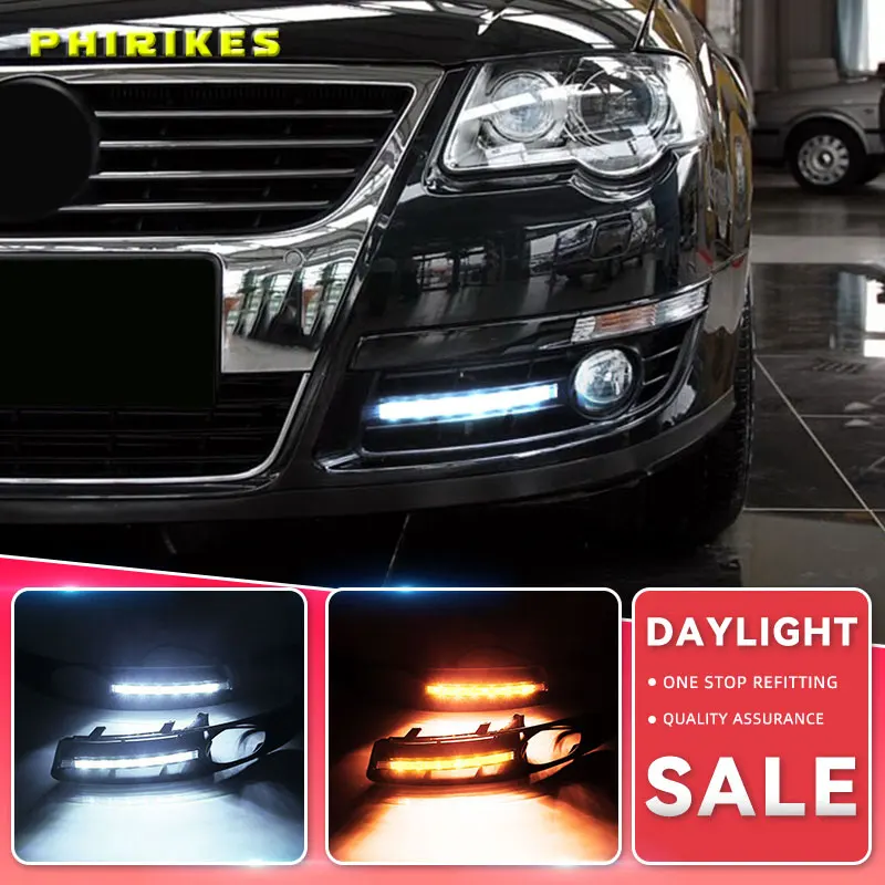 

Super bright Waterproof car light DRL LED Daytime Running Lights with fog lamp hole For VWVolkswagen Passat B6 2007 2008 2009