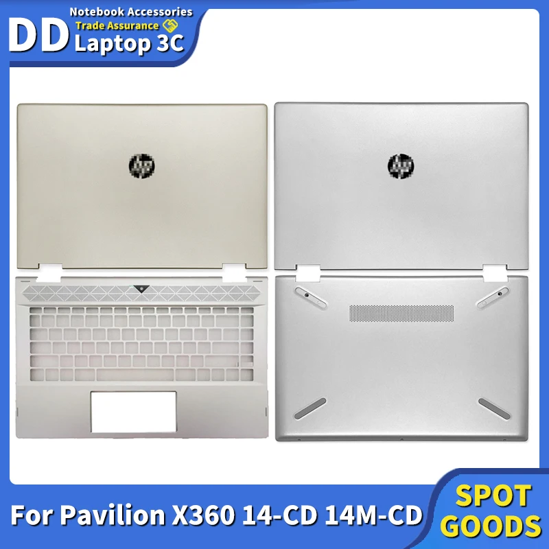 

New Laptop Original LCD Back Cover Palmrest Bottom Case Hinges For HP Pavilion X360 14-CD TPN-W131 Laptop Case Accessories