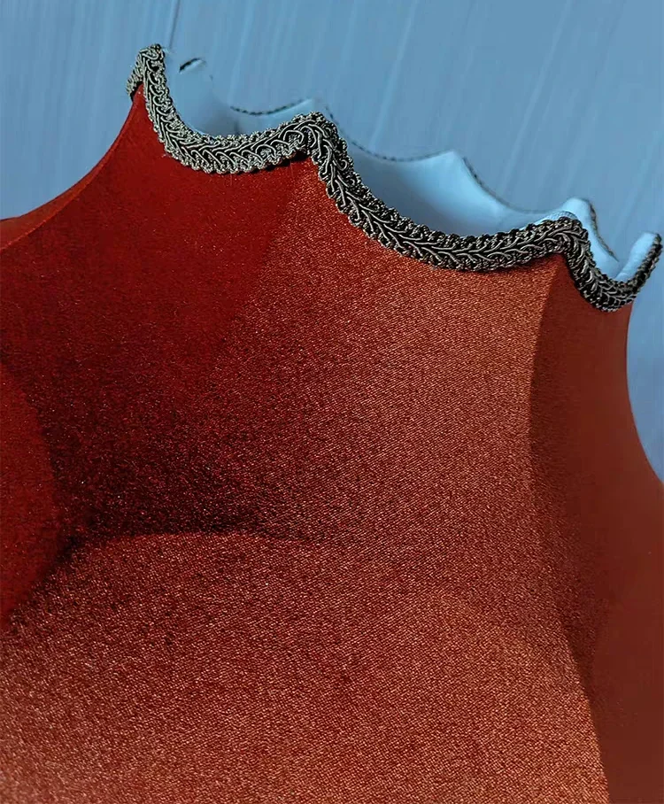 Напольная Лампа большой абажур карамельный бархат цепочка из бисера бахрома