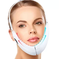 microcurrent facial lifting device led photon red blue light therapy face massager vibration slimming chin v line up lift belt