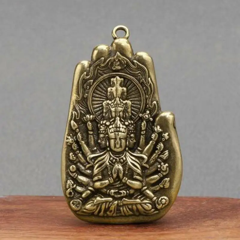 

Старое китайское народное Латунное искусственное дерево, скульптура ручной работы, кулон