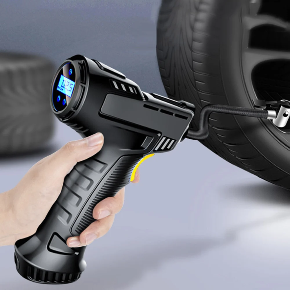 

New Handheld Auto Air Compressor Wireless Wired Inflatable 120W Pump With LED Lamp For Motorcycle Bicycle Tyre Inflator Electric