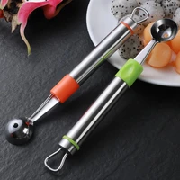 dropshipping melon ball scoop food grade comfortable grip 304 stainless steel high hardness ice cream spoon kitchen gadget