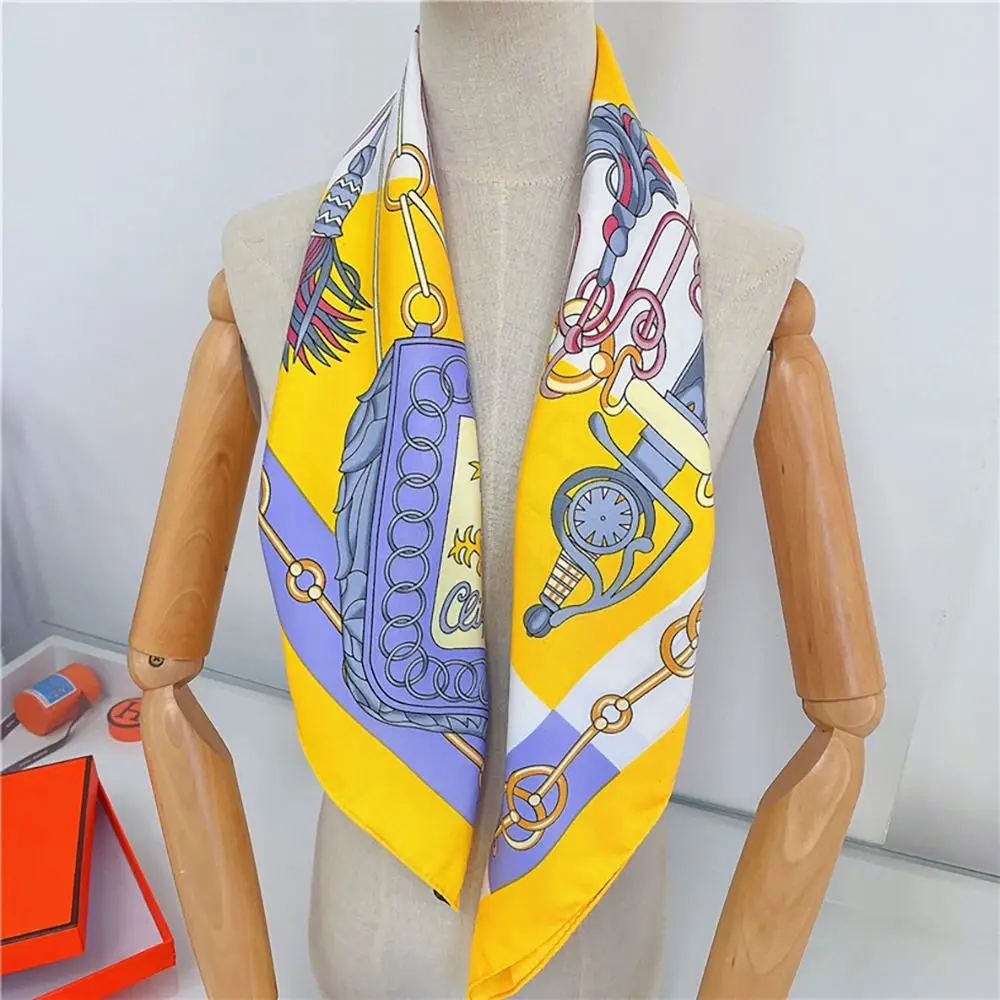 Квадратные шарфы 90 см новинка защита от солнца ручная работа твил шелковый шарф