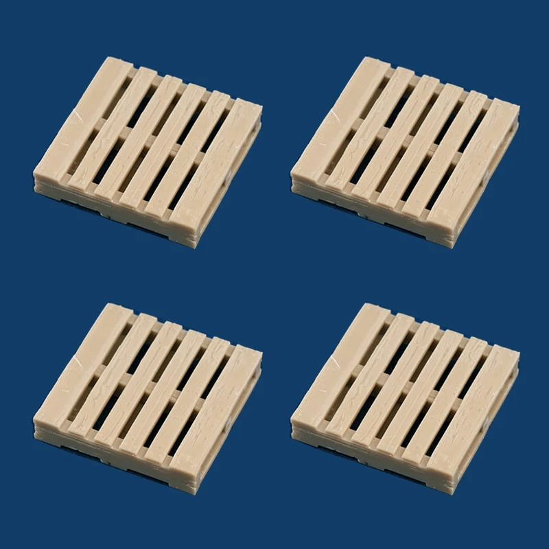 

4 шт. 1/64 масштабная опорная пластина, неокрашенная смоляная поддон, имитация древесного зерна, опорная пластина для вилочного погрузчика для сцены «сделай сам», складские аксессуары