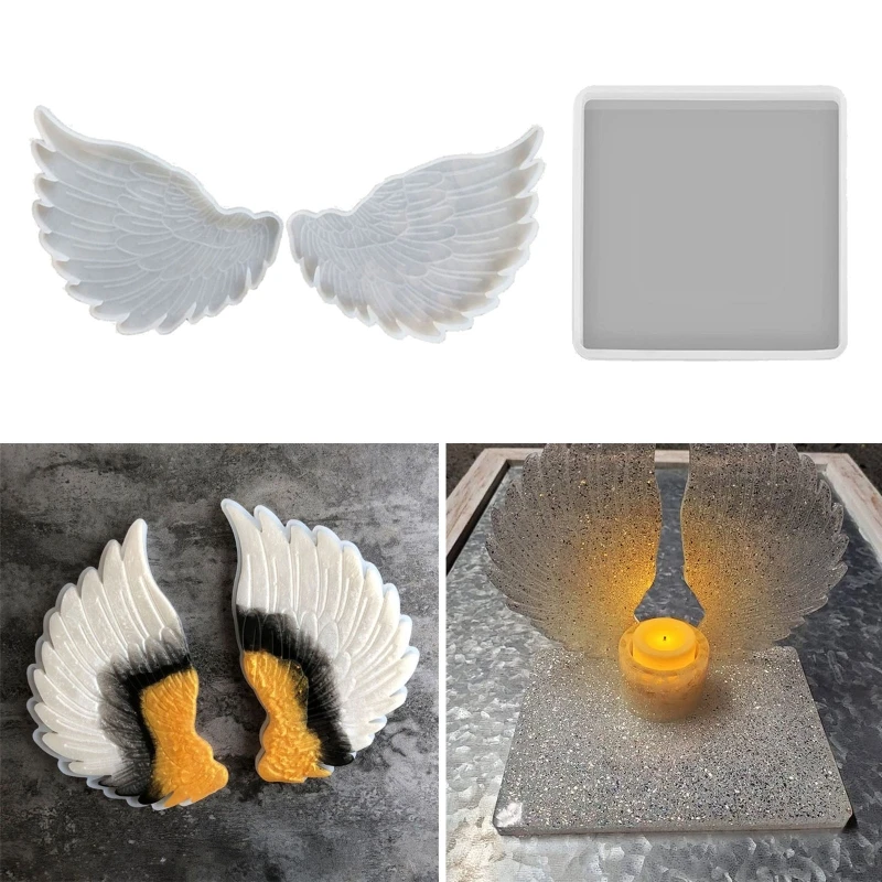 

M2EA Angel Wings Silicone Molds Epoxy Resin Casting Molds for Jewelry Making Crafs DIY Pendant Necklace Key Chain Decor