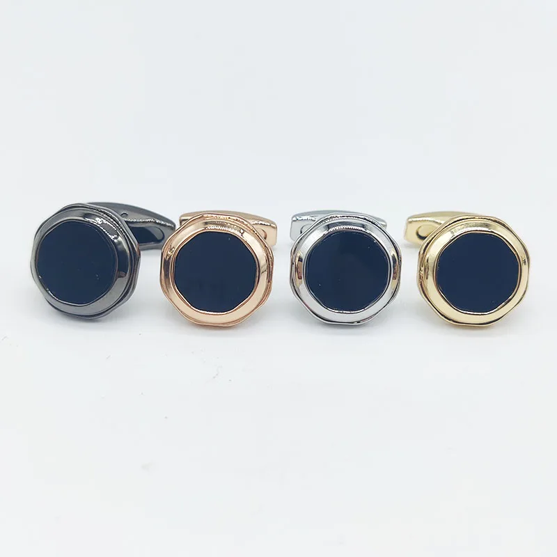 JW87 BV Jewerly Black Agate Cufflinks Classic French Shirt Cuffs For Men Top Gift