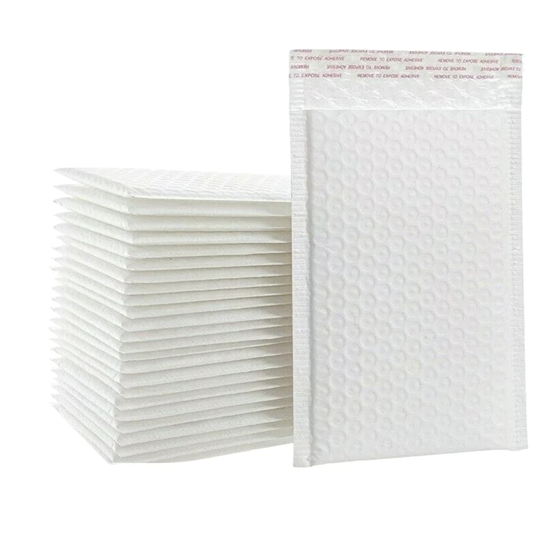 

50 Pcs 16X21+4 Cm White Bubble Mailing Self-Sealing Padded Envelope Transport Bag Suitable For Offices, Homes And Shops