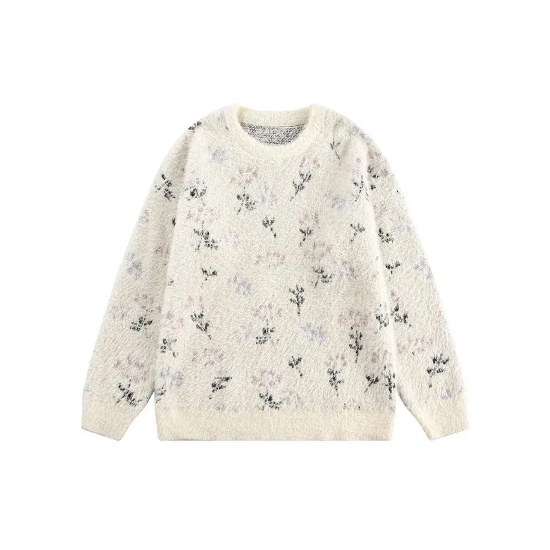 Tangshu модный розовый жаккардовый уникальный дизайн повседневный свитер для