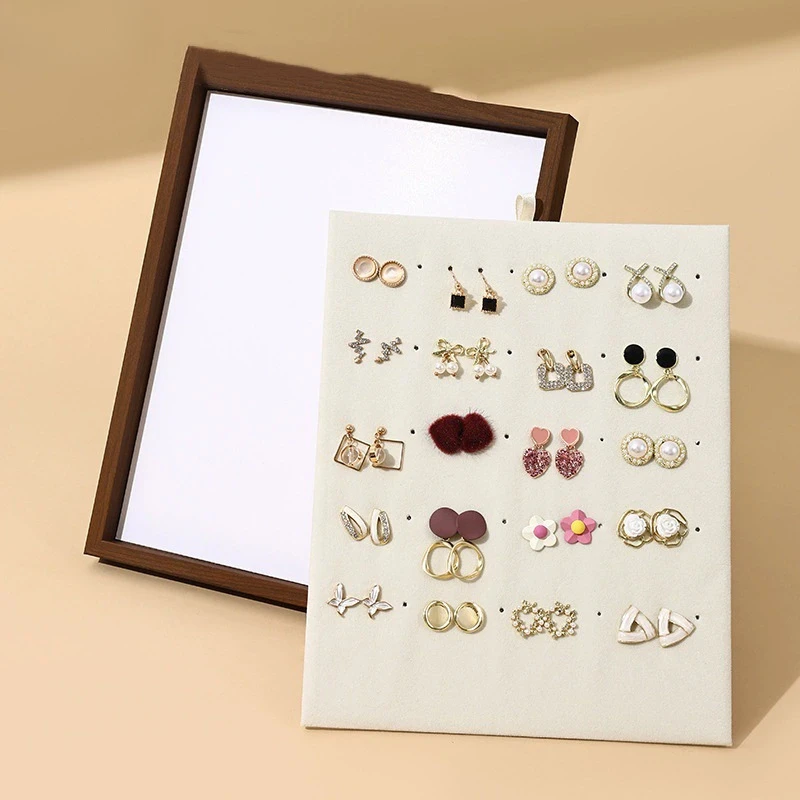 Черное ореховое кольцо Earnail дисплей подставка ювелирные изделия серьги