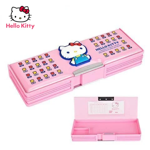 

Hello Kitty cartoon Fashion plastic writing case Primary school students pencil case creative cute multi-functional writing case