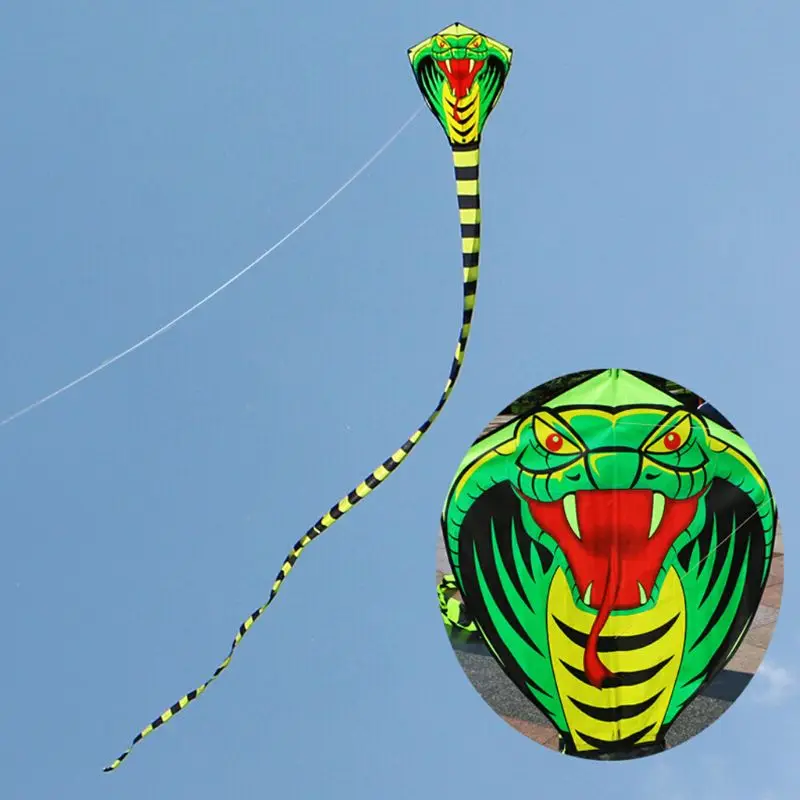 

8m/26.25ft 15m/49.21ft Cartoon Mamba Snake Kites FRP Rod Flying Sports Beach Kitesurf Children Gift Family Outdoor Sport