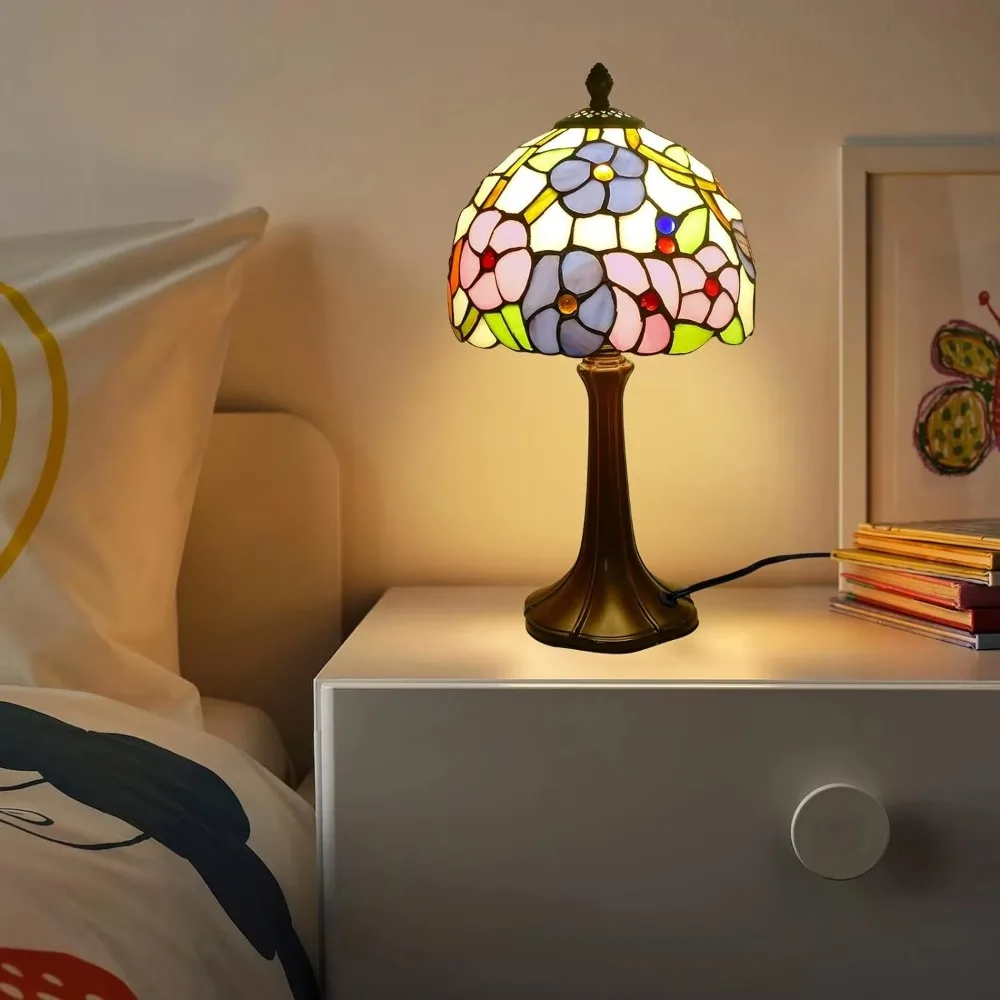 8-дюймовая лампа Тиффани утренний глянцевый витраж цветочный стиль настольный