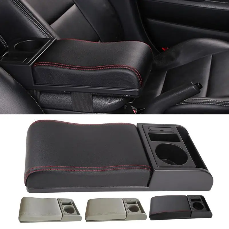 

Универсальный подлокотник для грузовика, подлокотник центральной консоли для автомобиля с держателями для чашек, органайзер и хранение, универсальный автомобильный подлокотник