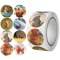uu gift 500 pieces of round sticker cute animals seal label scrapbook reward kids cute stationery sticker flakes
