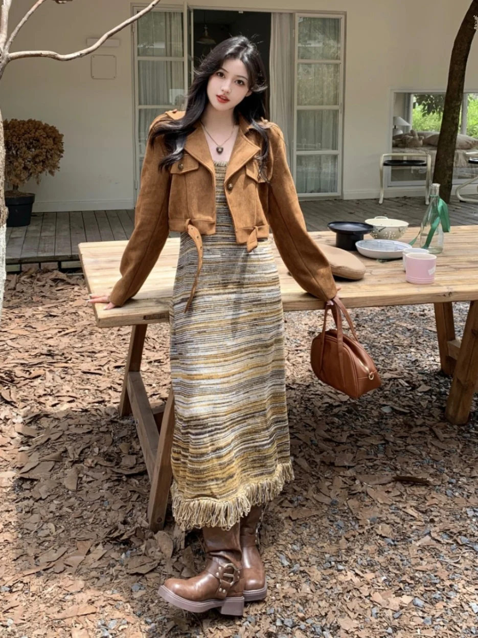 Осень-зима 2023 новая внутренняя одежда французская с кисточками для похудения