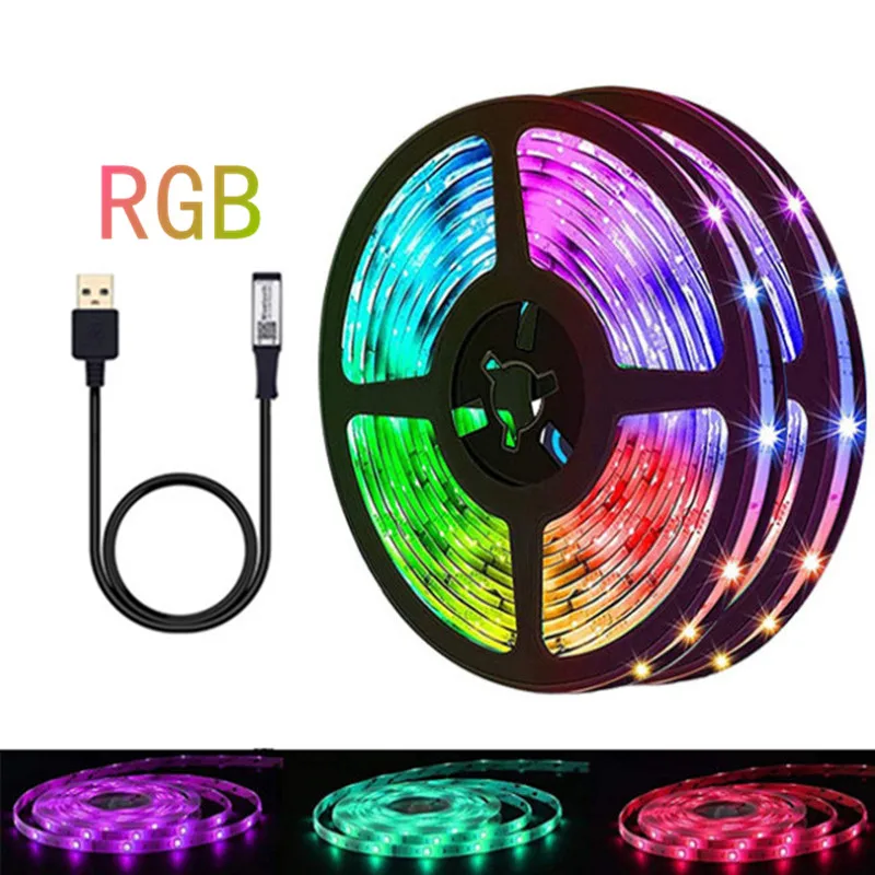 

LED Strip Light USB 2835 RGB 5V LED Lights Flexible LED Lamp Tape Ribbon RGB TV Desktop Screen BackLight Diode Tape Night Lights