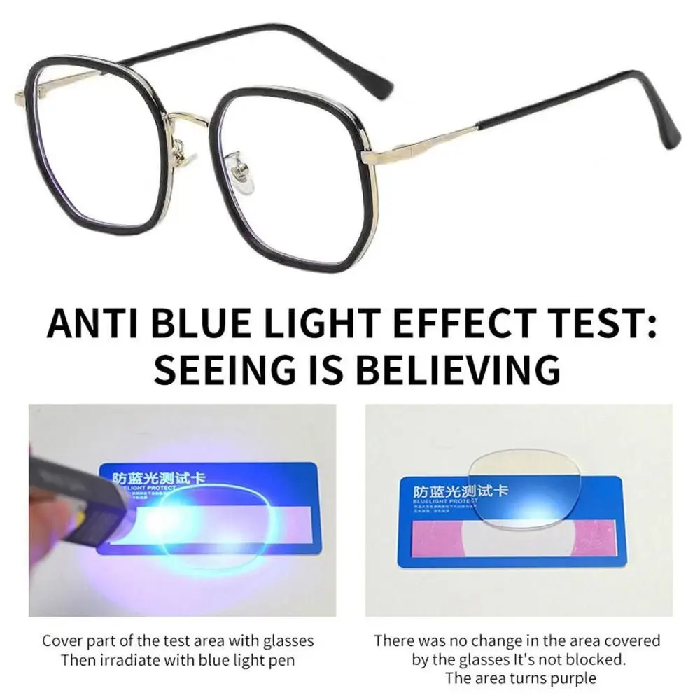 Очки в металлической оправе с защитой от синего света