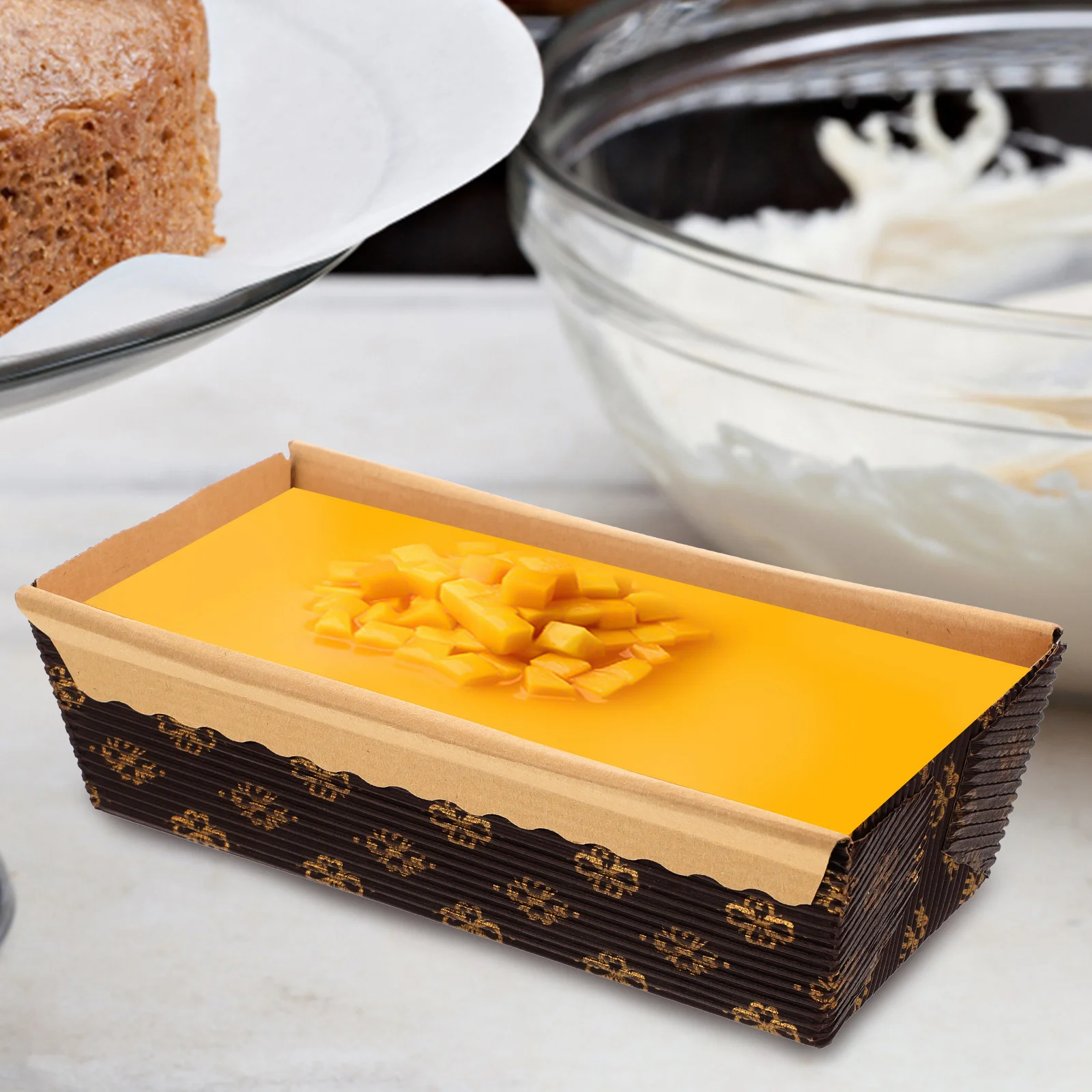 25 шт. бумажный лоток для вечеринок вкладыши кексов мини-буханцы прямоугольные