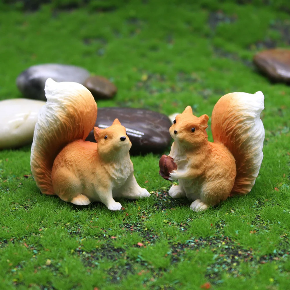 

4 шт. миниатюрная белка, прекрасная мини-белка, статуэтки, искусственные топы, животные, украшения