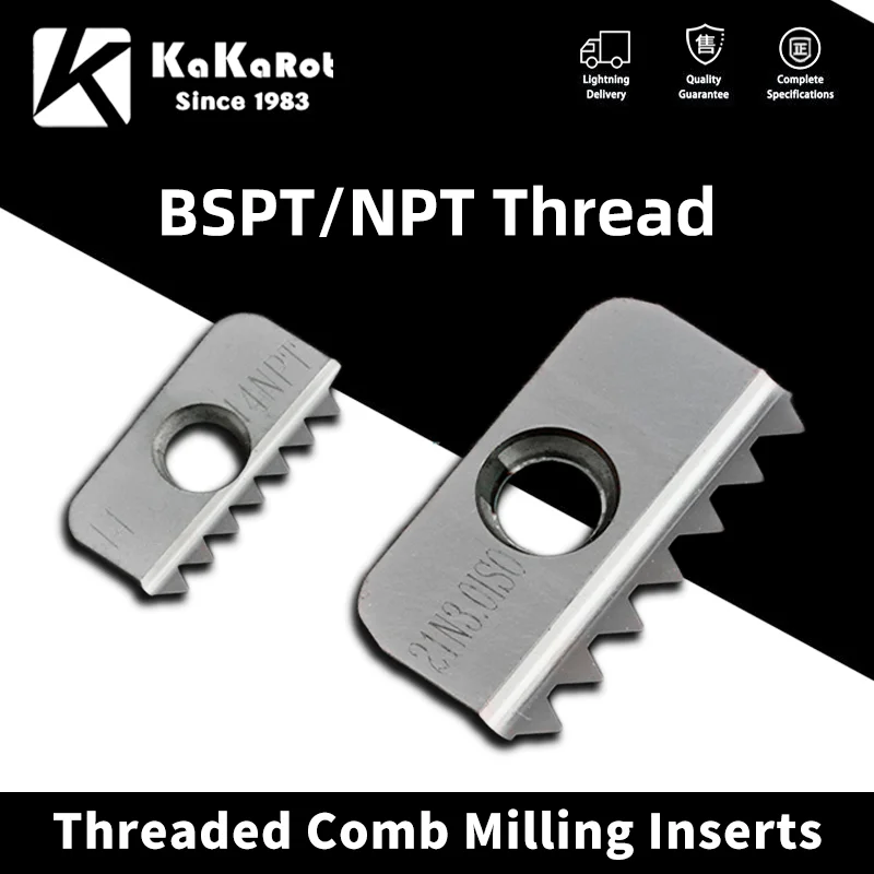KaKarot Thread Milling insert 12 14 21 30 BSPT NPT milling Cemented carbide for SR series thread comb milling holder