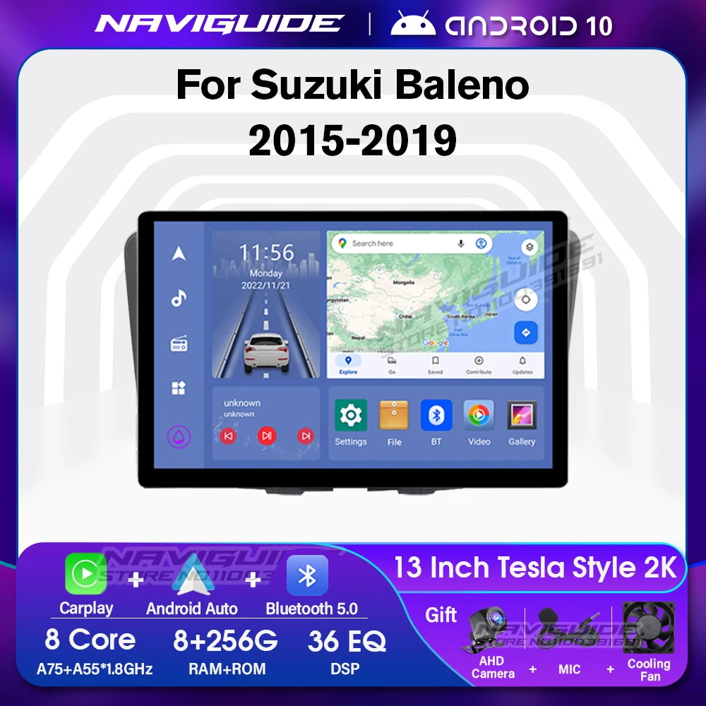 

NAVIGUIDE 13inch Car Radio For Suzuki Baleno 2015-2019 Android10 8G+256G Car Multimedia Stereo Player 1920*1200P GPS Navigation