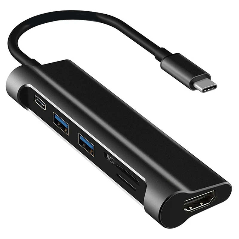 

USB3.1 Ultra-Speed Type C To USB Hub/SD/TF Card Reader Converter USB3.1 Six-In-One Multifunctional Docking Station