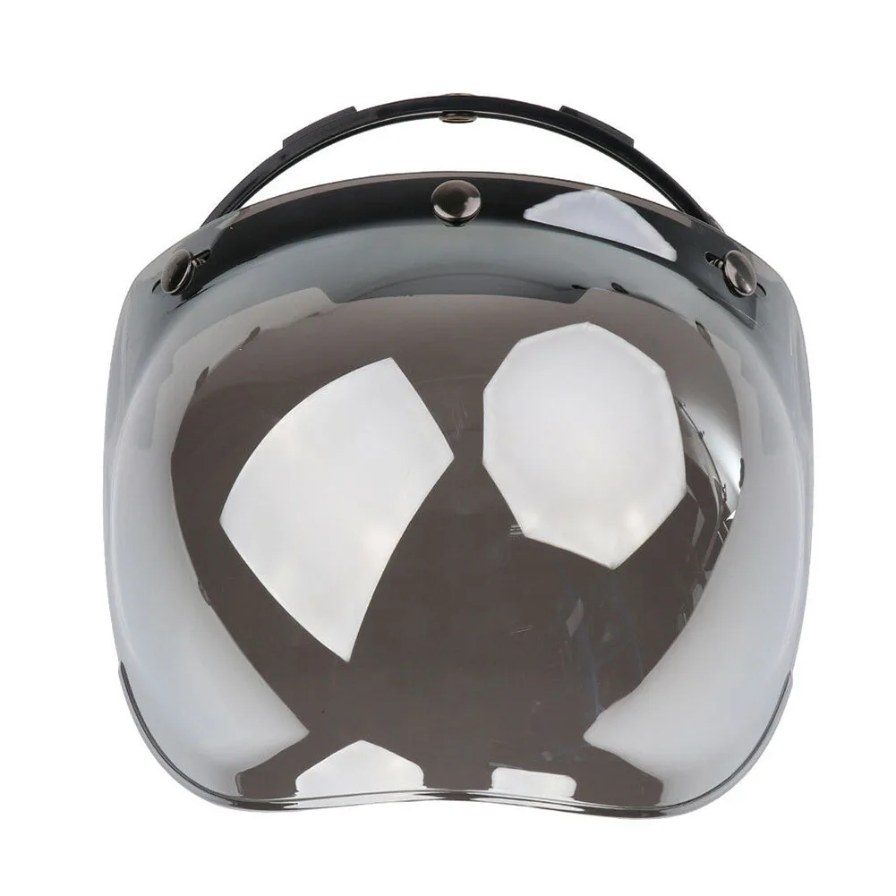 

Flip Up Vintage Universal 3 Snap Anti Fog Windshield Open Face Motorcycle Helmet Riding With Bracket Bubble Visor UV Protection