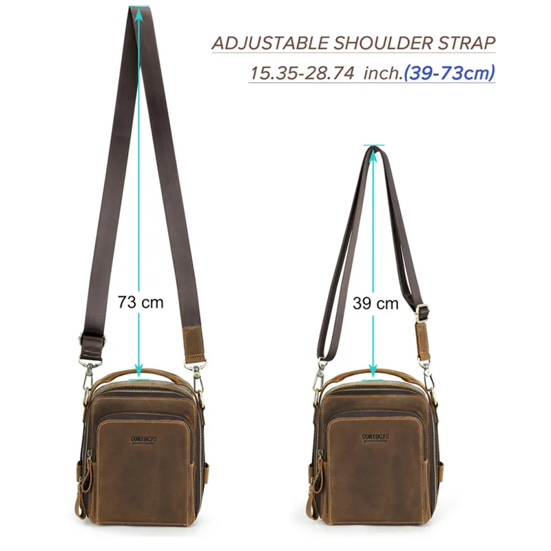 OYIXINGER Vintage Small Crossbody Messenger Bags For Men Genuine Leather Handbag For 8.3'' IPAD New Man Shoulder Strap Handbags