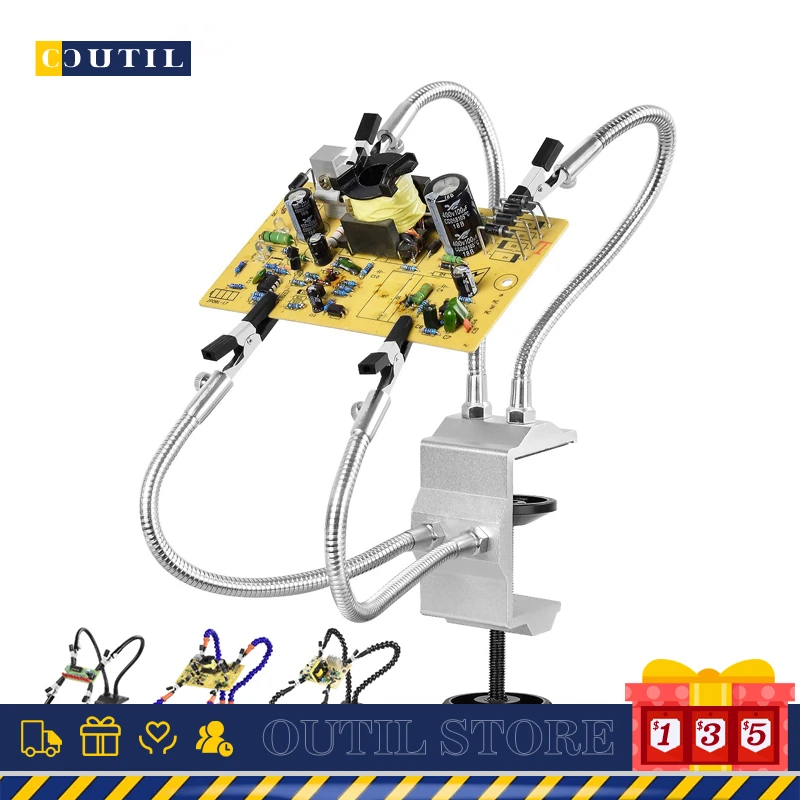 

Universal PCB Motherboard Fixture Metal Arm Third Soldering Helping Holder Welding Auxiliary Clamping Table Model Fixing Clamp