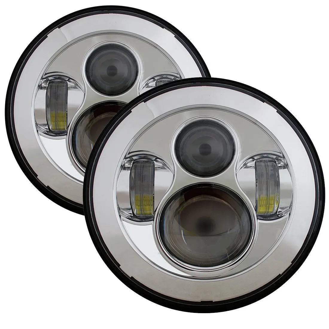 

2 шт. автомобильные 7-дюймовые фары для Land Rover Defender 90 110 круглые светодиодсветодиодный фары комплект дальний и ближний свет для Лада Нива 4X 4 принадлежности для внедорожной езды