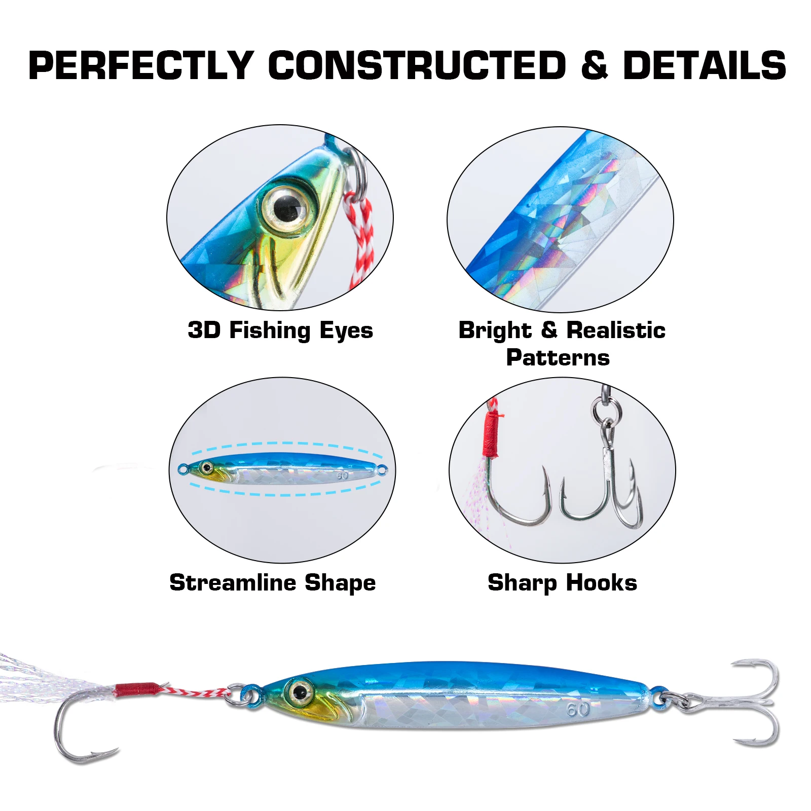 towana wolframowa przynęta wędkarska z ostrymi haczykami 3d 60 г 80 быстро тонущие приманки для джигінгу