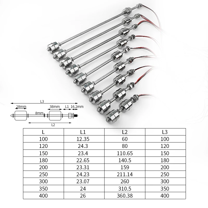 Двойной Поплавковый выключатель с двумя шариками из нержавеющей стали |