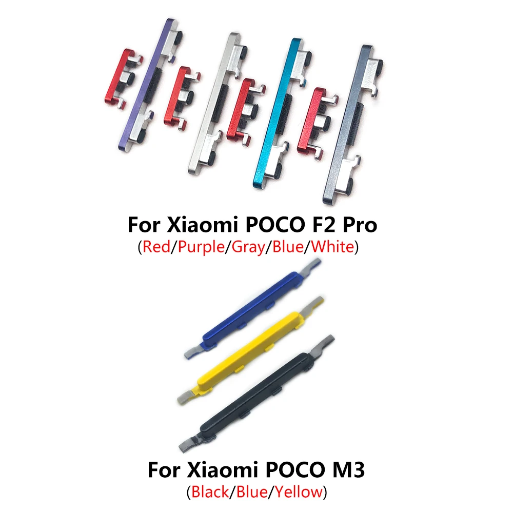

New Side Volume Button + Power ON / OFF Buttton Key Set For Xiaomi Poco M3 F2 Pro Replacement Parts Mobile Phone Replacement
