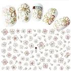 3D наклейки для ногтей Золотой нарциссами с цветочным узором нейл-арта украшения из фольги наклейки для маникюра, аксессуары, декоративные