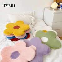 izimu lovely colorful flower plush pillow toy soft rabbit wool stuffed doll chair cushion sofa kids children lovers gifts 50cm