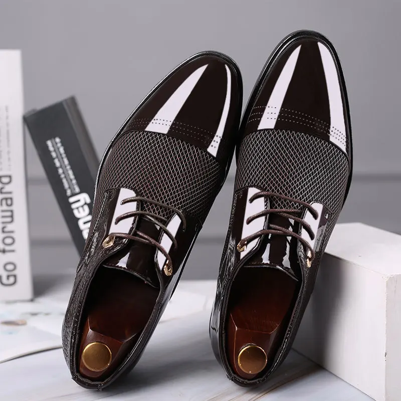 

Men Dress Shoes Quality Men Formal Shoes Lace-Up Men Business Oxford Shoes Brand Men Wedding Pointy Shoes 38-48 Oxfords Italiano