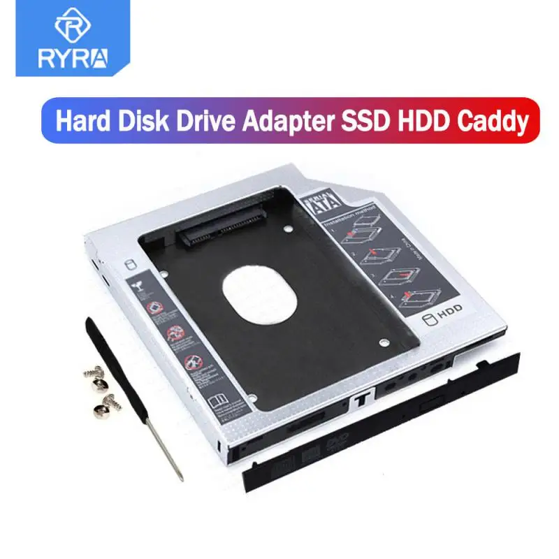 

Алюминиевый переходник RYRA 9,5 мм 12,7 мм для второго жесткого диска SATA 3,0 Optibay для 2,5 дюйма SSD DVD адаптер для жесткого диска Новинка