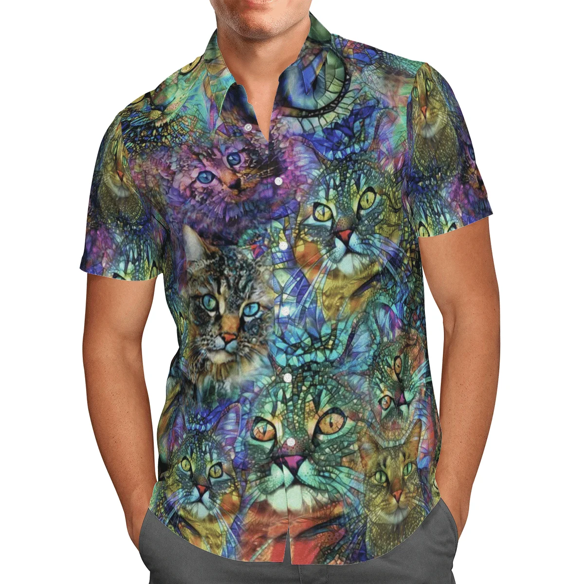 Hippie Shirt Button Hawaii Shirts Summer Casual Beach Holiday Short-sleeve 3D Printed 2022 Fashion Mens Hip Hop Lapel US Size