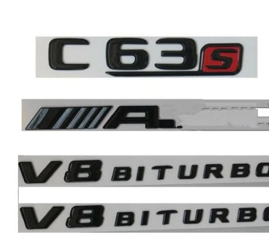 

2019 глянцевый черный C63s Для AMG V8 BITURBO, внешний диаметр багажника для Mercedes W205
