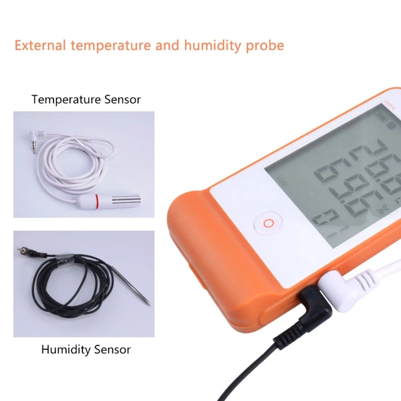 

X37E USB GSP-6 Temperature and Humidity Data Logger High Precision Probe Smart Sound and Light Alarm LCD Display Recorder