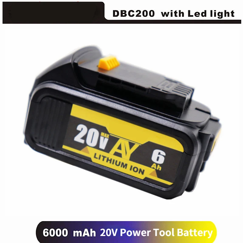 

6000mAh 20v Power Tool Battery for Dewalt DCB180 DCB181 DCB182 DCB201 DCB201-2 DCB200 MAX XR Power Tools 18650 Lithium Batteries