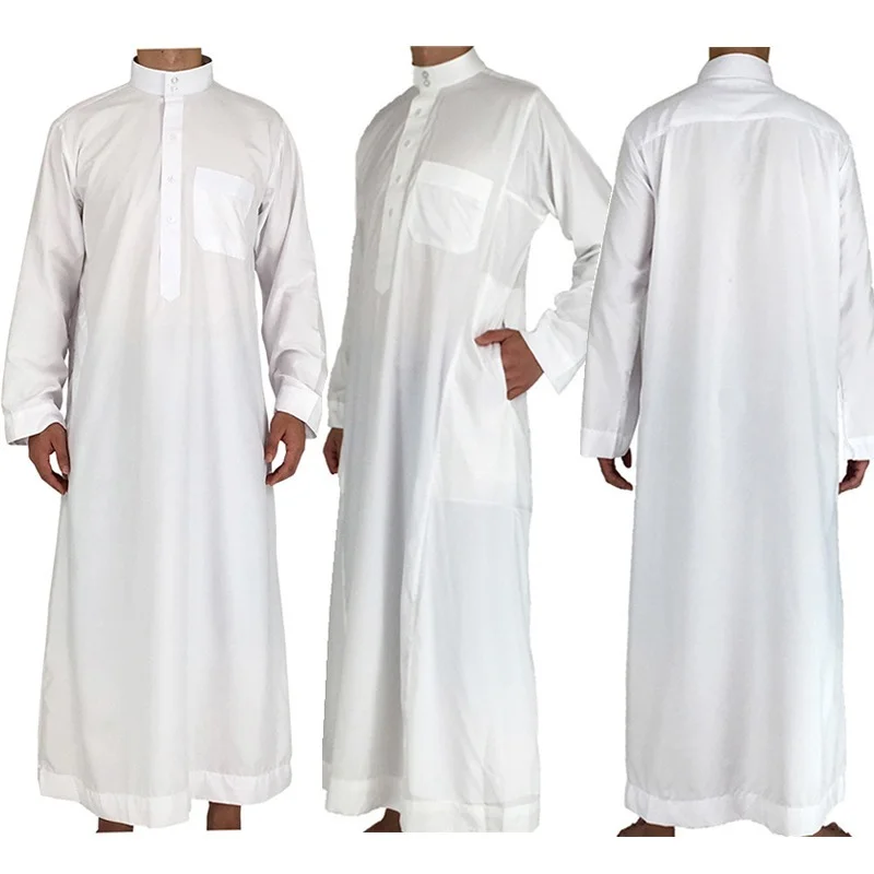 

Middle East Men Jubba Thobe Muslim White Abaya Saudi Arabia Dubai Djellaba Pakistan Turkey Clothing Islamic Ramadan Man Robes