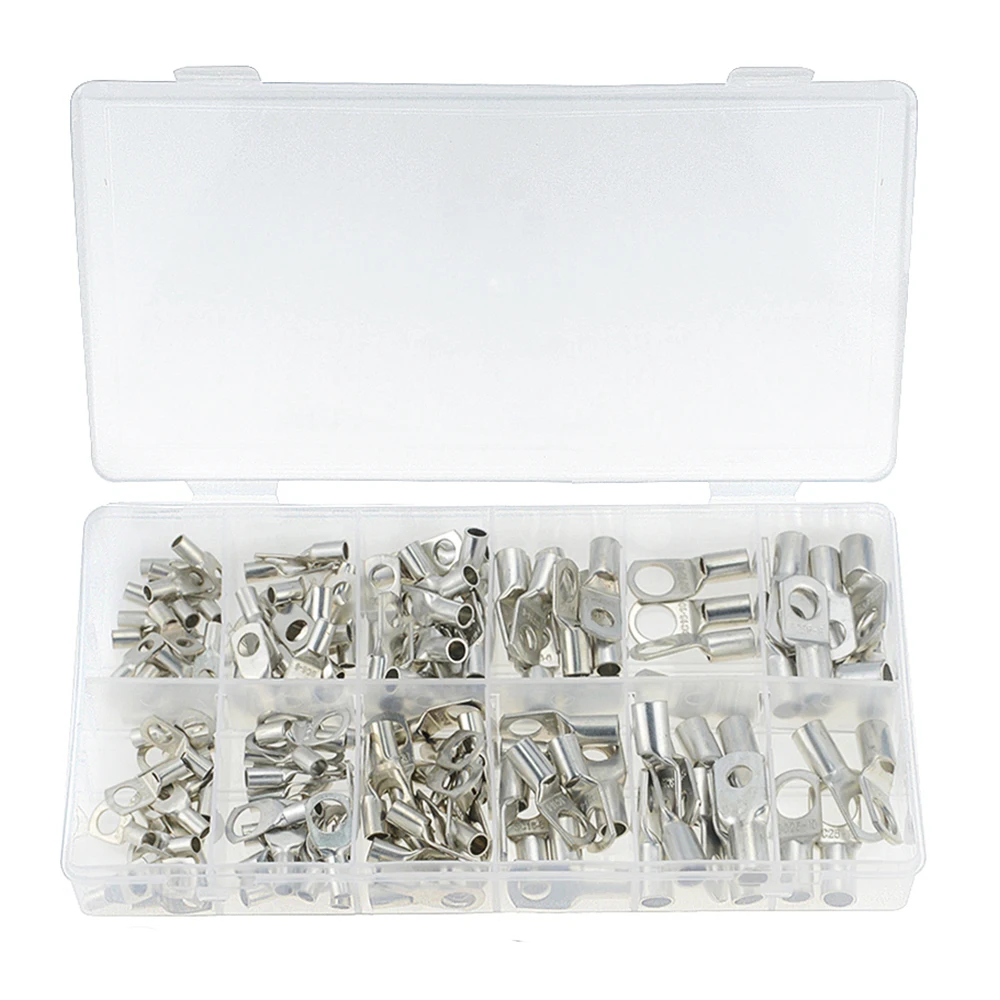 

170PCS Terminals Ring Seal Assortment SC Bare Tinned Copper Lug Wire Connectors Bare Cable Crimped Soldered Terminal Kit