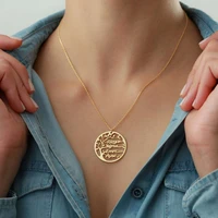 life tree family 1 6 names necklace personalized stainless steel tree of life necklace nameplate for women men birthday gift