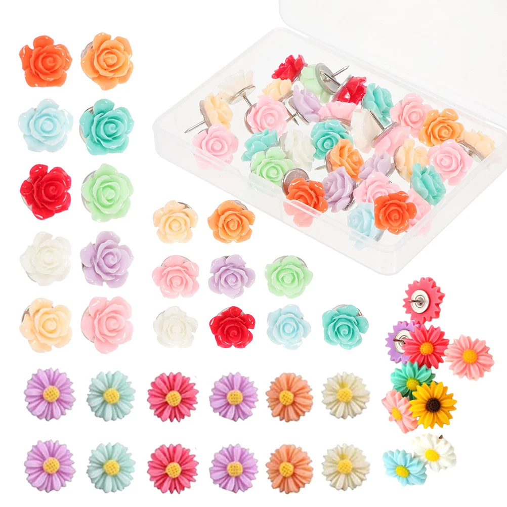 

60 шт. милые декоративные милые Клипсы из смолы для большого пальца для пробковой доски