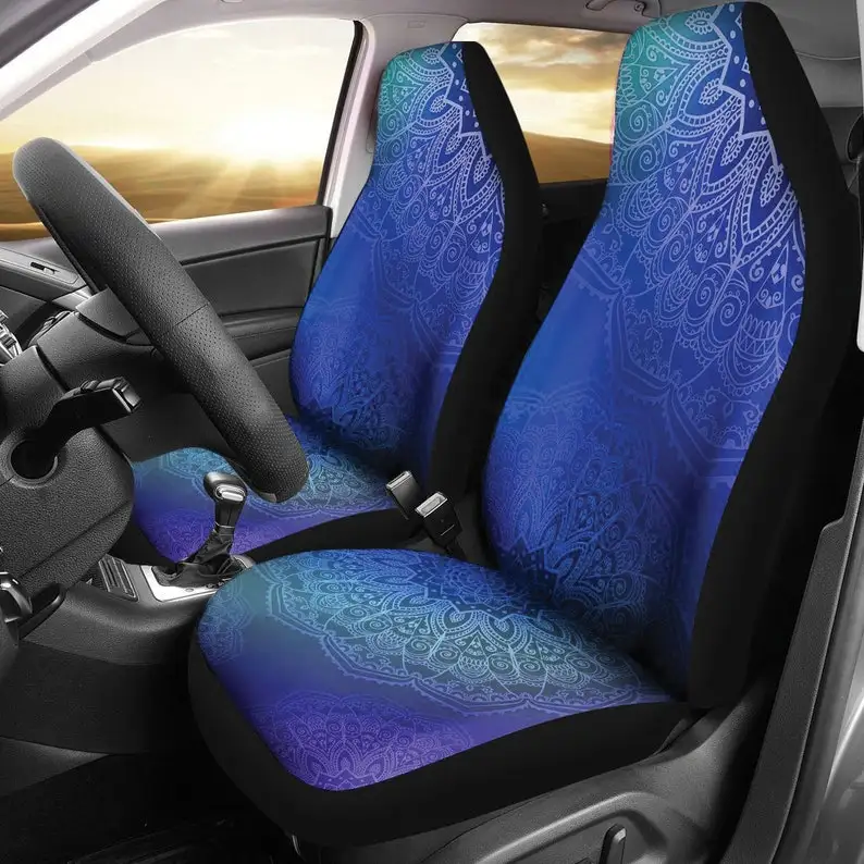 

Blue Mandalas Car Seat Covers Pair, 2 Front Seat Covers, Car Seat Covers, Car Seat Protector, Car Accessory, Mandalas, Blue