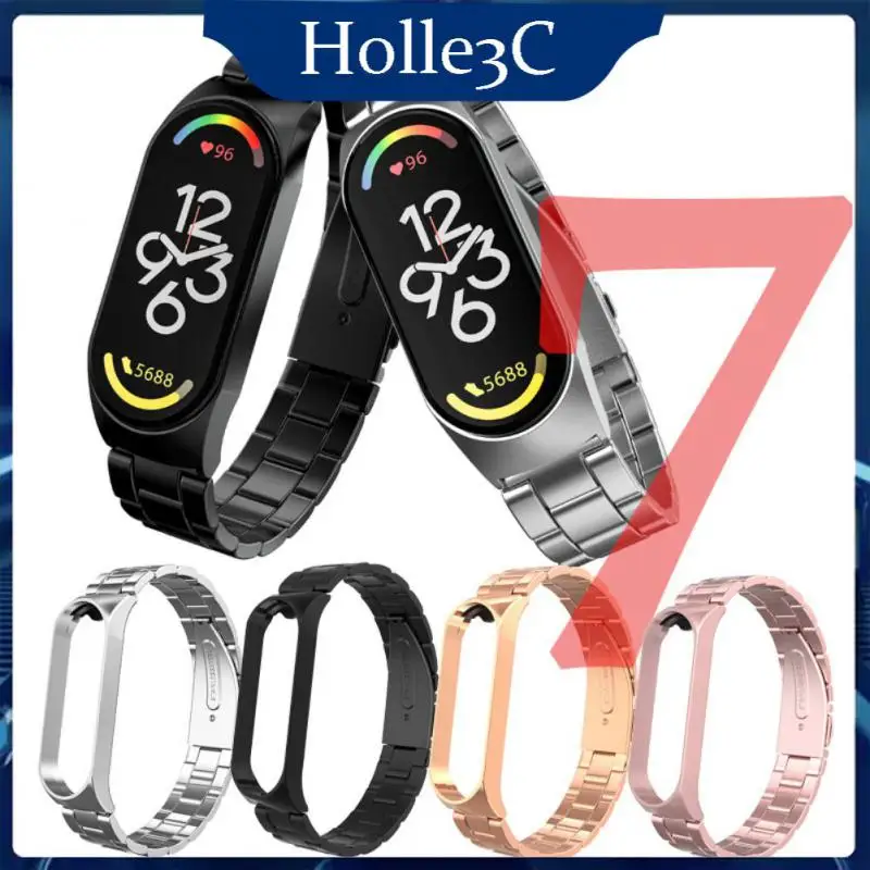 

Smart Accessories Replaceable Watch Band Stainless Steel Strap Breathable Wrist Band Bracelet For Xiaomi Band 7 Strap Metal
